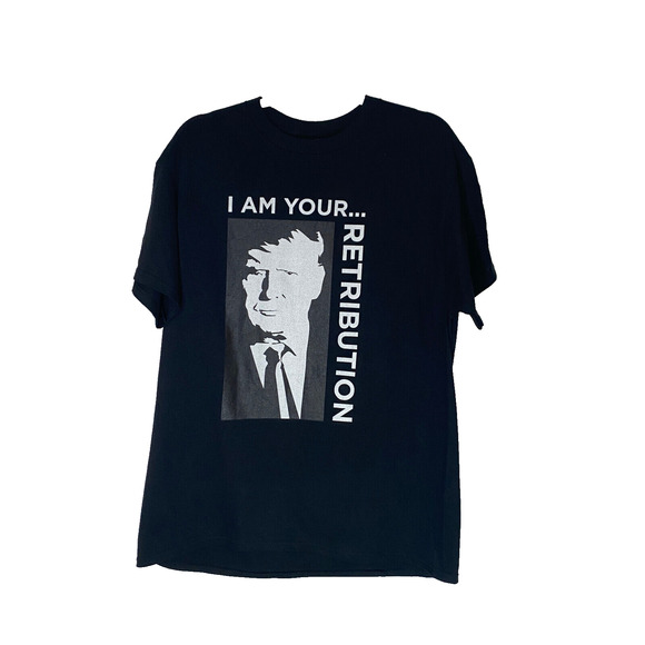 NWOT Donald Trump T-Shirt Sz L Black "I Am Your Retribution" Trump Campaign - Picture 1 of 6